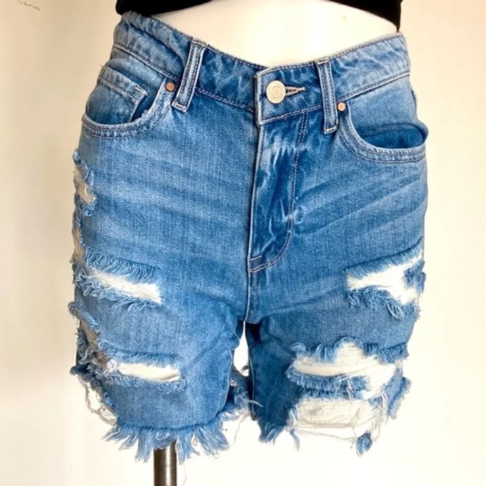 Tricot denim shorts